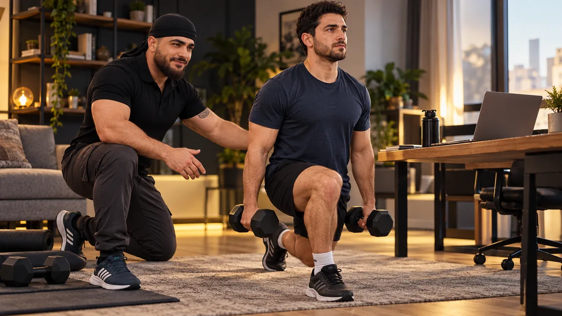 Previously generated training scene in a home setting