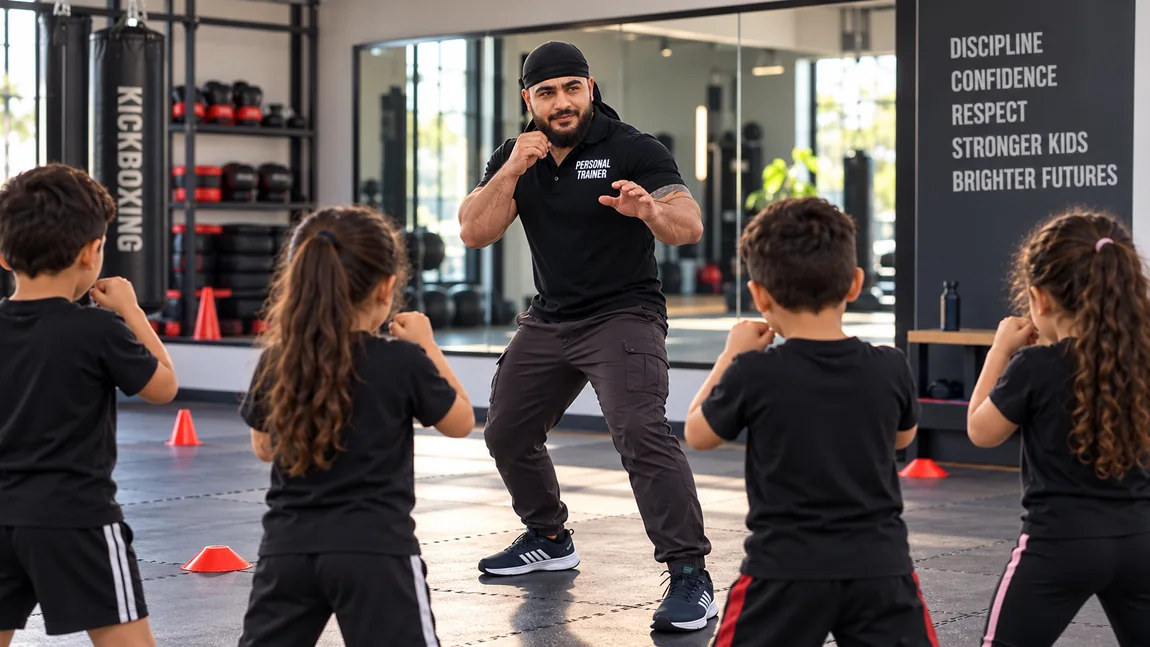 Kickboxing Kids training concept